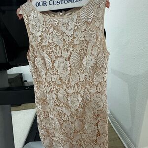 Tahari Elegant Lace Sleeveless Dress